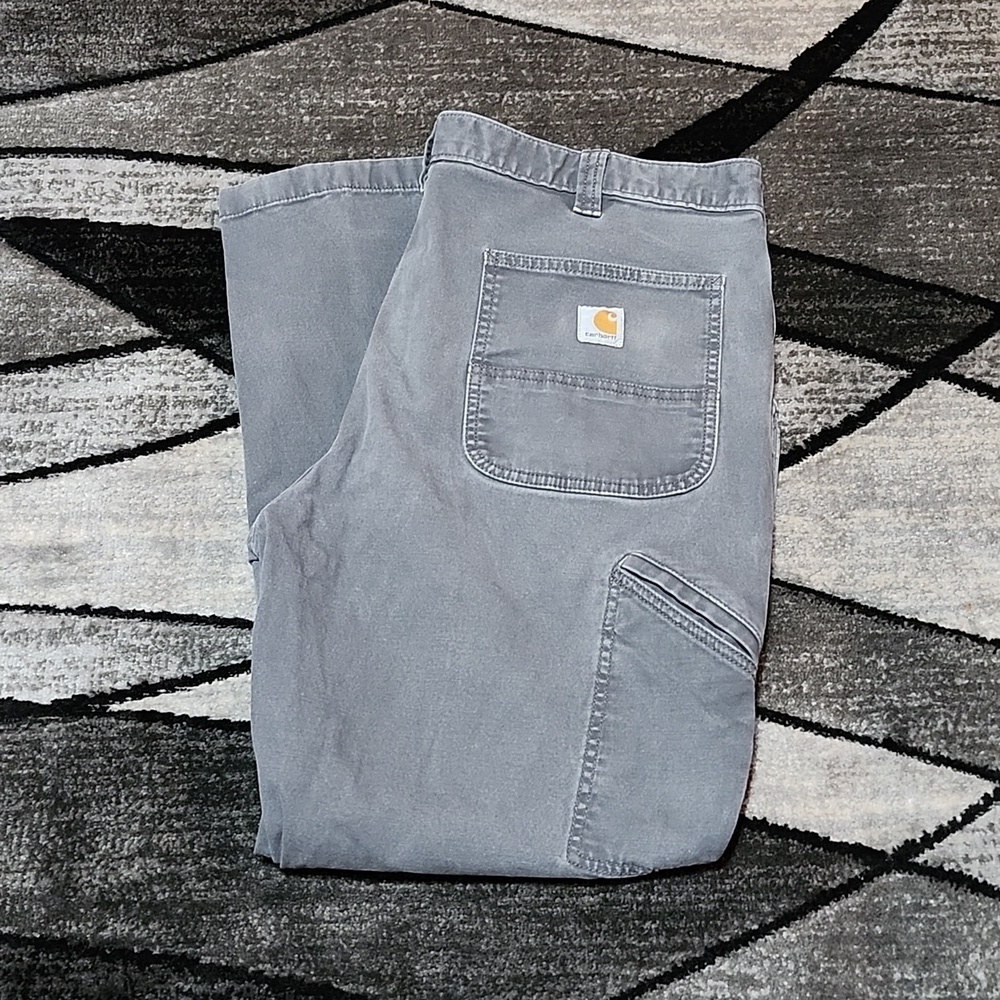 CARHARTT GRAY RUGGED FLEX RELAXED FIT CANVAS WORK PANT PRICE FIRM